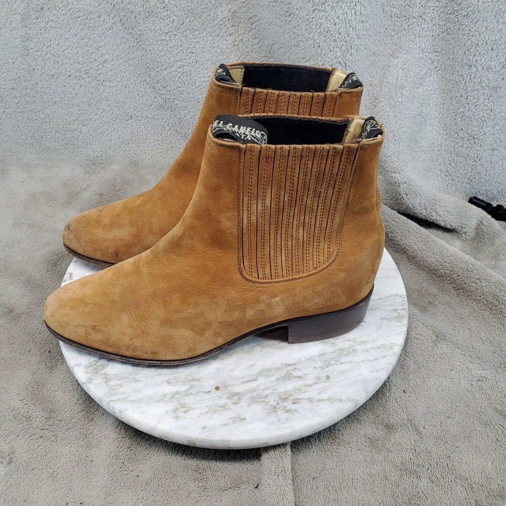 El Canelo Shoes Mens Size 6 Brown Nubuck Short Chelsea Ankle Boots *Read*